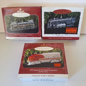 LOT OF (3) VINTAGE HALLMARK LIONEL TRAIN SERIES ORNAMENTS IN ORIGINAL BOXES